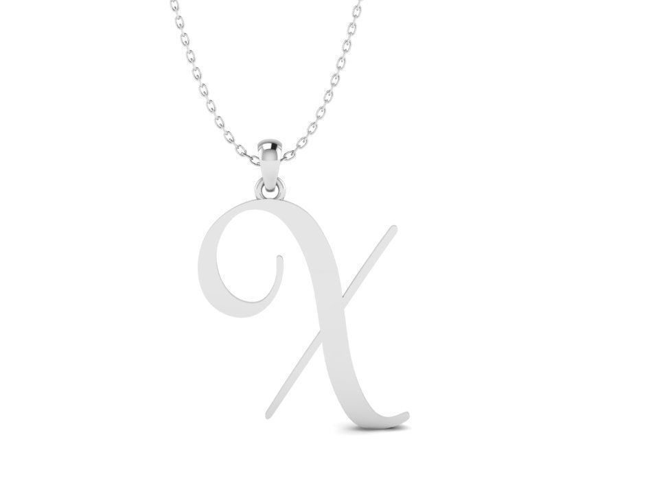 Amarillo Initial Pendant Letter X 3D print model_2