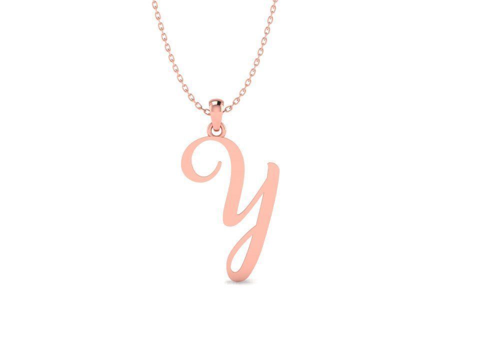 Amarillo Initial Pendant Letter Y 3D print model_1
