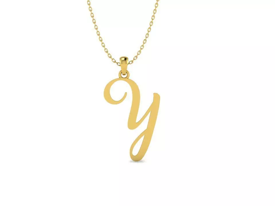 Amarillo Initial Pendant Letter Y 3D print model_0