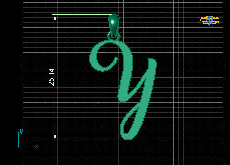 Amarillo Initial Pendant Letter Y 3D print model_4