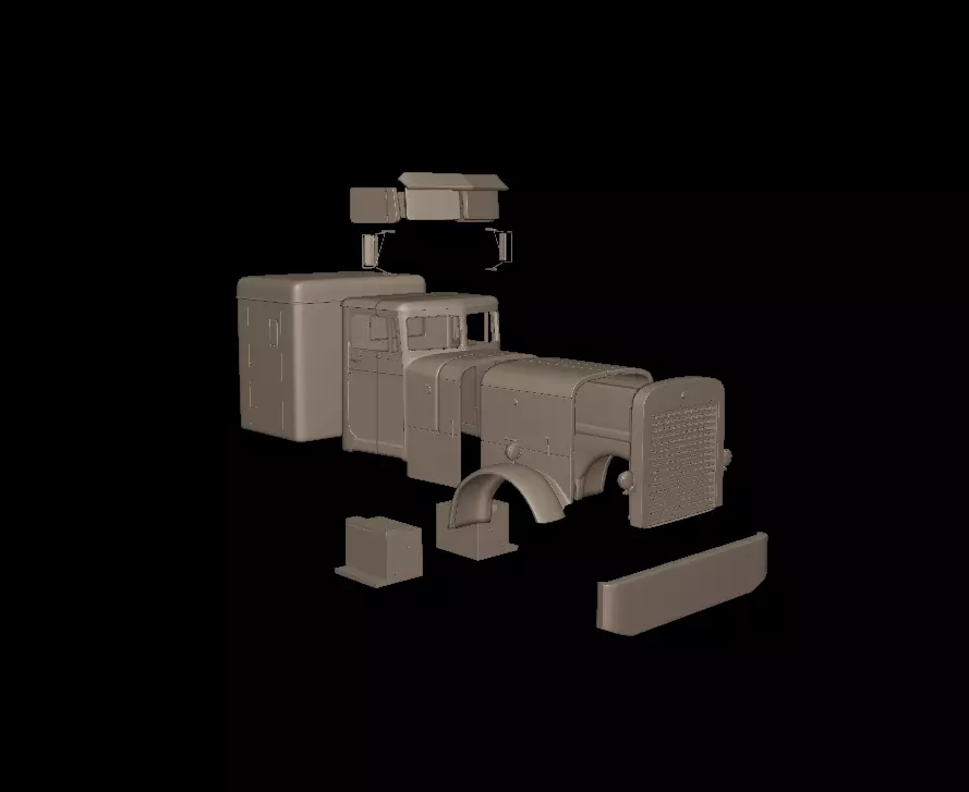 Peterbilt 351 1957 SLEEPER TRUCK 3D PRINT MODEL 3D print model_6