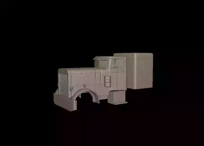Peterbilt 351 1957 SLEEPER TRUCK 3D PRINT MODEL