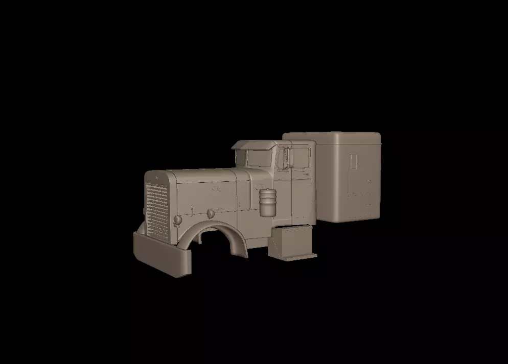 Peterbilt 351 1957 SLEEPER TRUCK 3D PRINT MODEL 3D print model_0