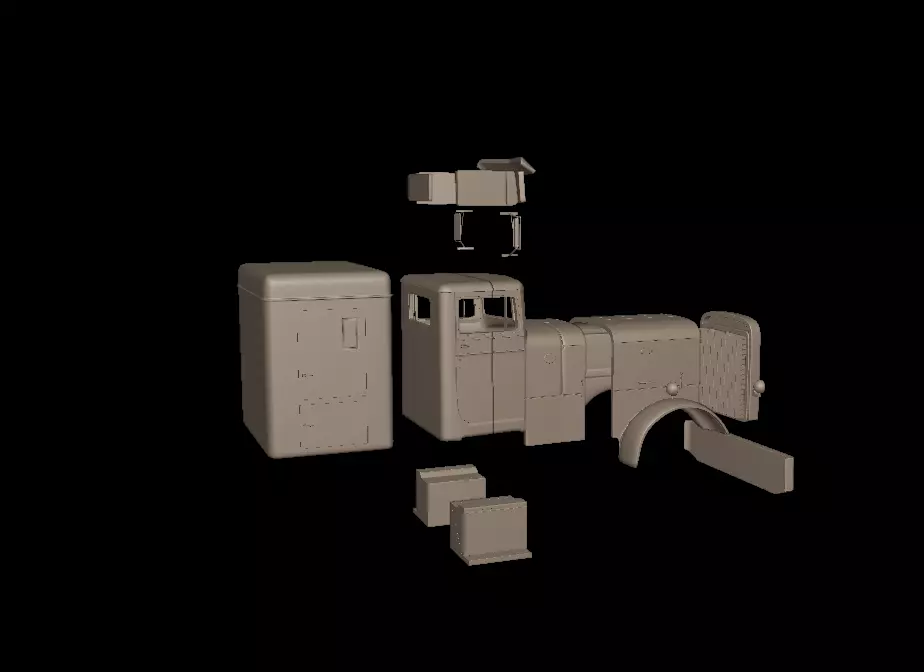 Peterbilt 351 1957 SLEEPER TRUCK 3D PRINT MODEL 3D print model_7