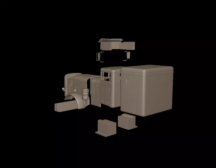 Peterbilt 351 1957 SLEEPER TRUCK 3D PRINT MODEL 3D print model_9