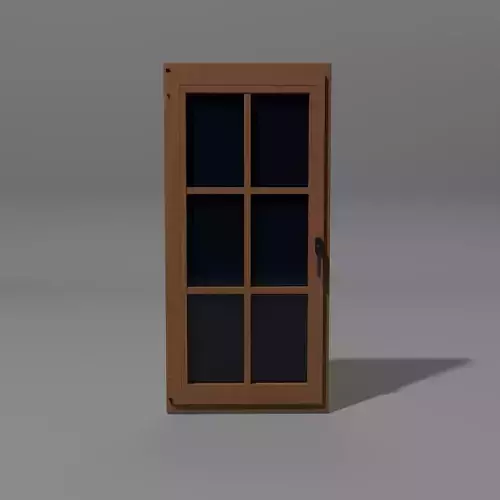 Single-Door Wooden  realistic window model