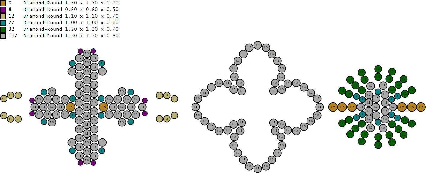 Custom Cathedral Clover Cross Bracelet w Ball Link Bracelet 3D print model_16