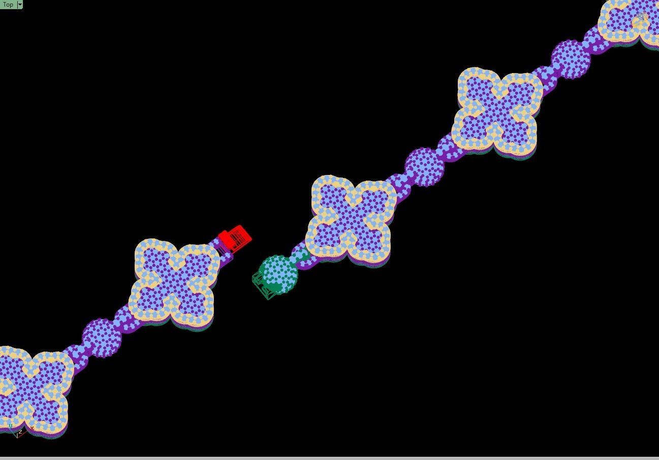 Custom Cathedral Clover Cross Bracelet w Ball Link Bracelet 3D print model_15