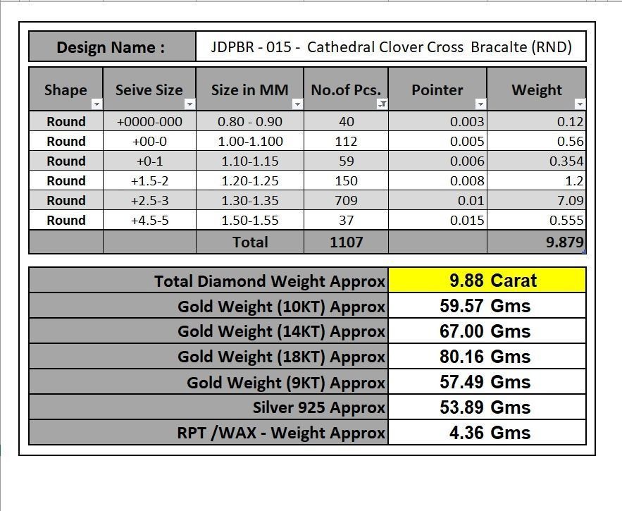 Custom Cathedral Clover Cross Bracelet w Ball Link Bracelet 3D print model_18