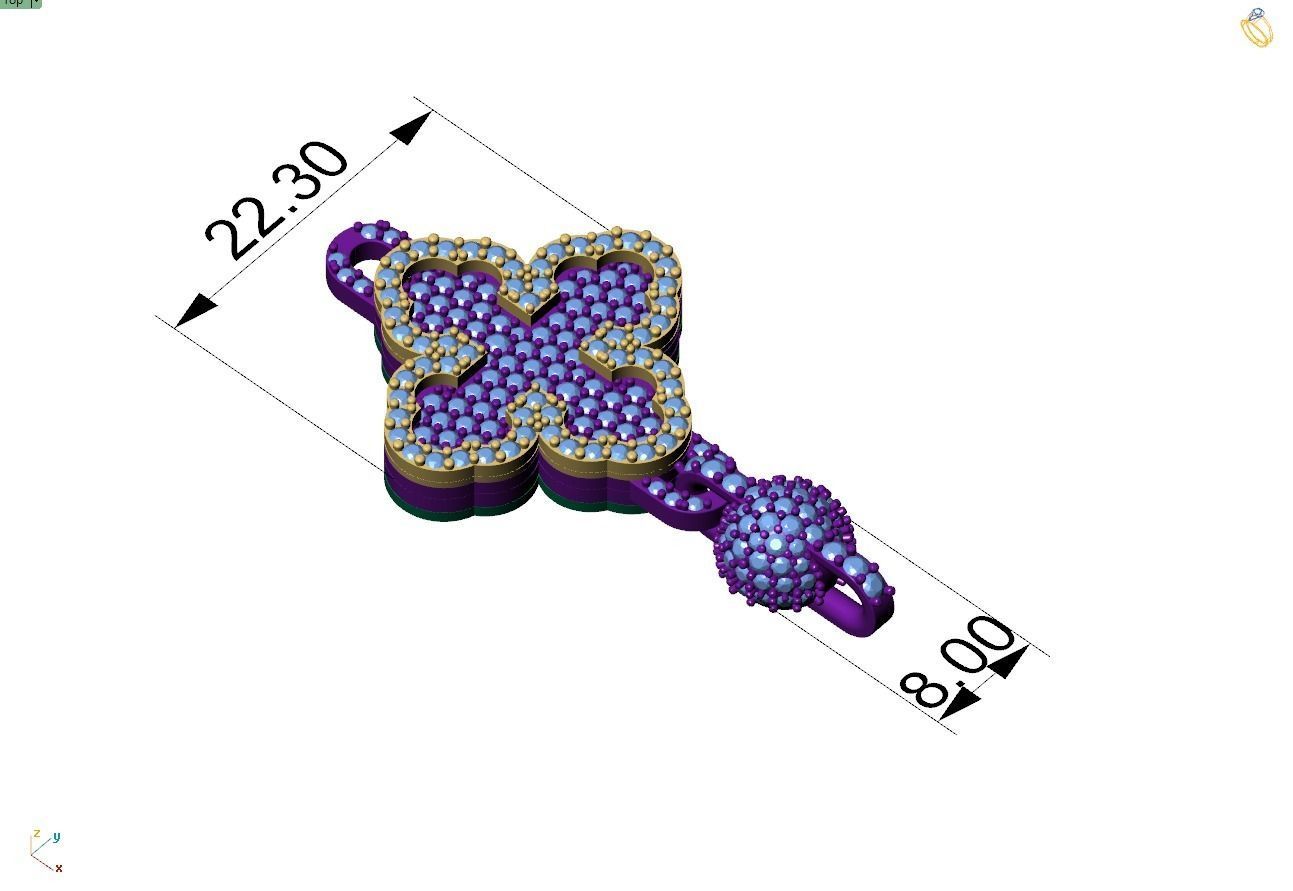 Custom Cathedral Clover Cross Bracelet w Ball Link Bracelet 3D print model_13