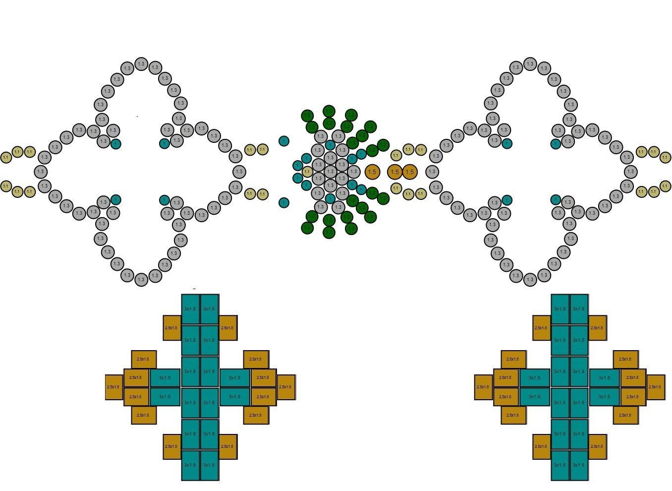 Custom Cathedral Clover  Cross Bracelet w Ball Link Bracelet  3D print model_18