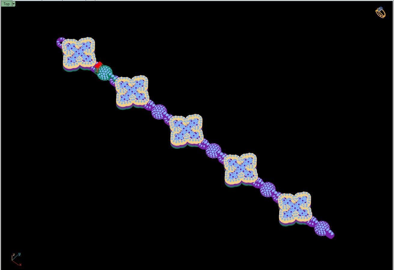 Custom Cathedral Clover  Cross Bracelet w Ball Link Bracelet  3D print model_15