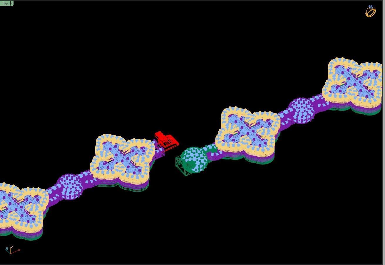Custom Cathedral Clover  Cross Bracelet w Ball Link Bracelet  3D print model_16