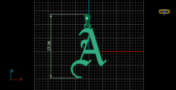 Olde English Pendant Letter A 3D print model_4