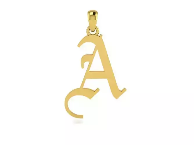 Olde English Pendant Letter A 3D print model Olde English Pendant Letter A 3D print model