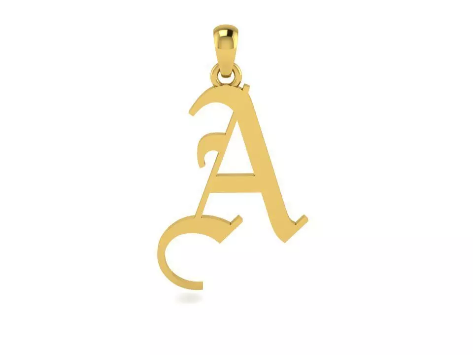 Olde English Pendant Letter A 3D print model_0