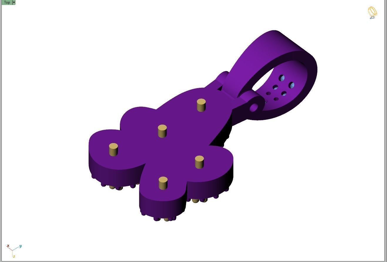 Custom Initial A Letter Diamond Pendant A to Z Alphabet Necklace 3D print model_9