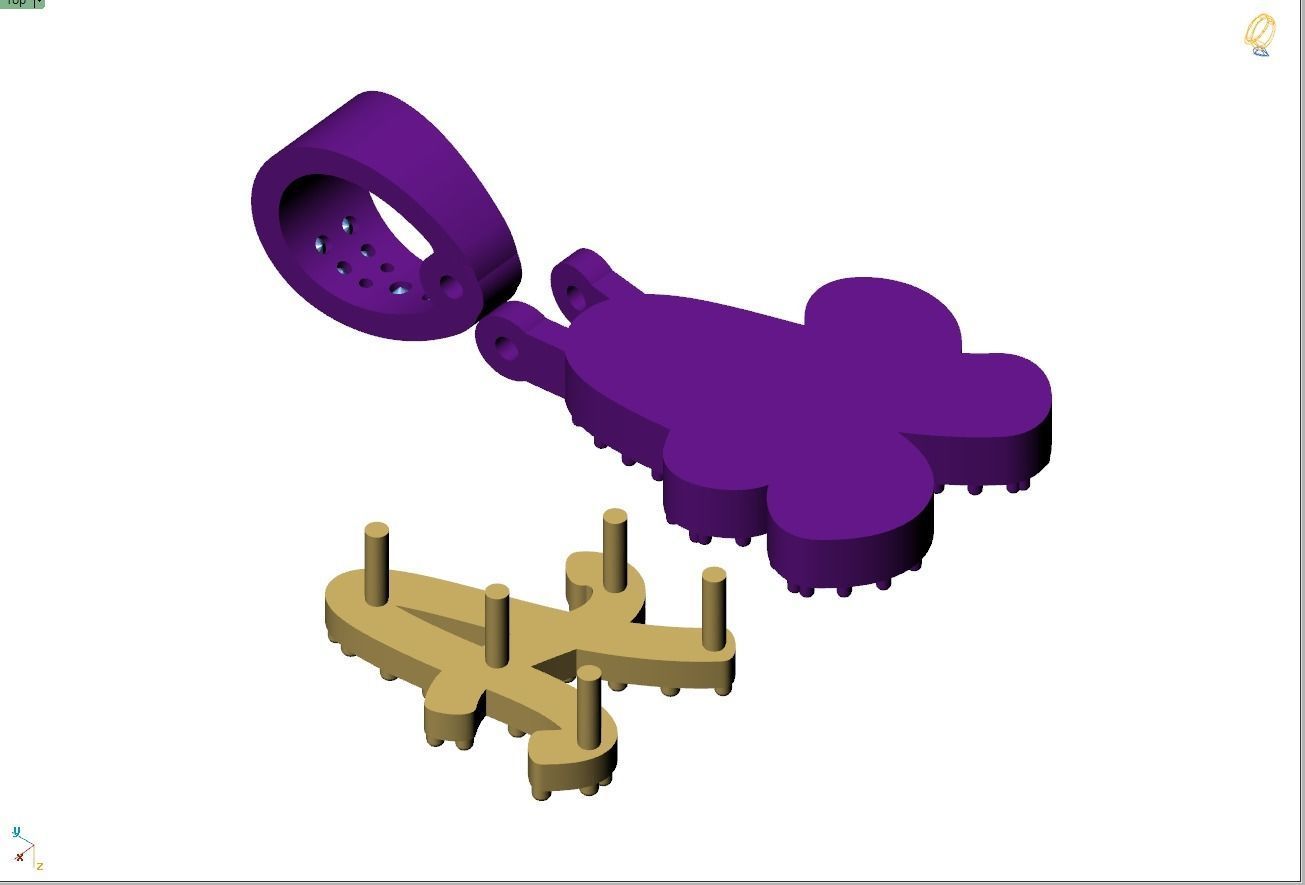 Custom Initial A Letter Diamond Pendant A to Z Alphabet Necklace 3D print model_12