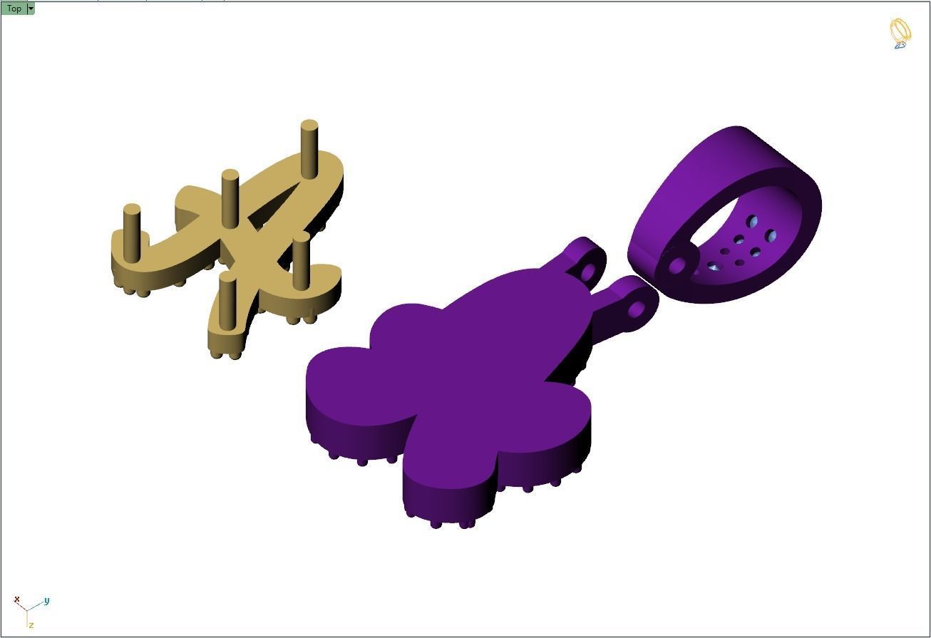 Custom Initial A Letter Diamond Pendant A to Z Alphabet Necklace 3D print model_13