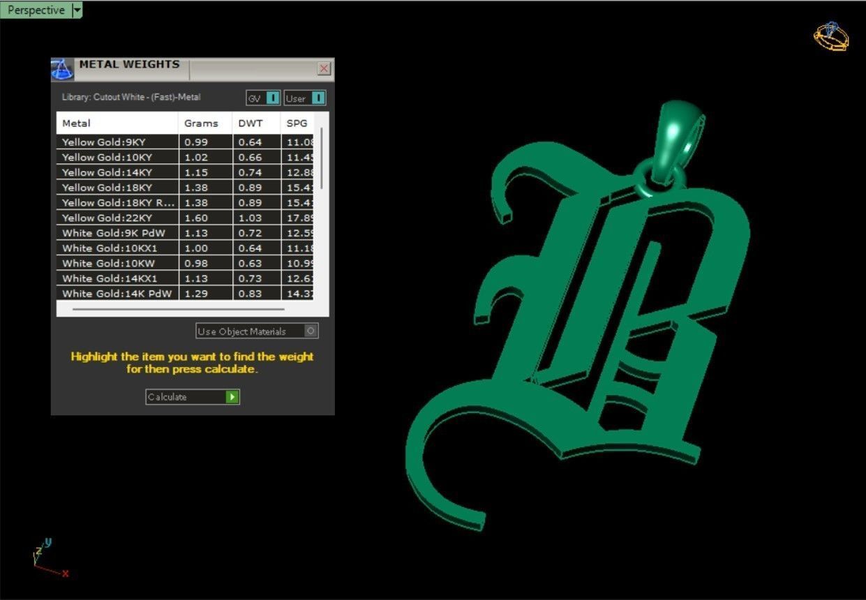 Olde English Pendant Letter B 3D print model_3