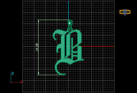 Olde English Pendant Letter B 3D print model_4