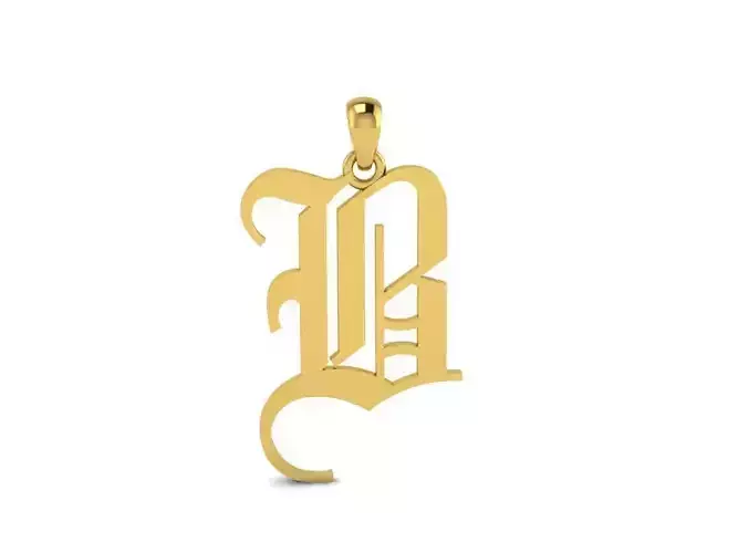 Olde English Pendant Letter B 3D print model Olde English Pendant Letter B 3D print model