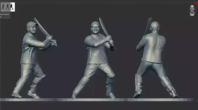 cricket player  3D print model