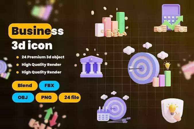 Business Idea 3d Illustration Icon Pack