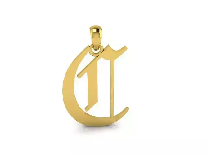 Olde English Pendant Letter C 3D print model