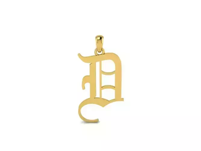 Olde English Pendant Letter D 3D print model