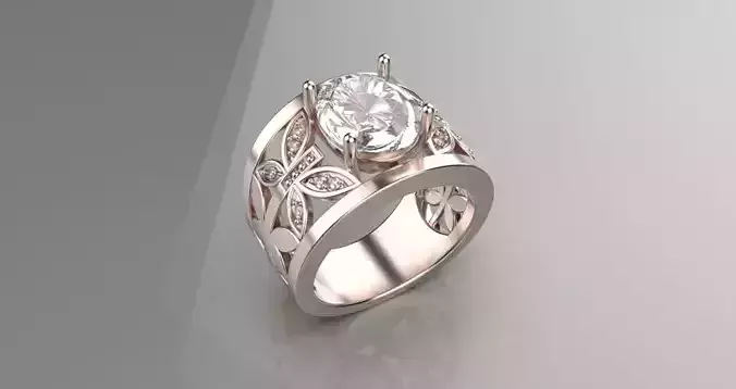 jewelry butterfly gold ring 3d model