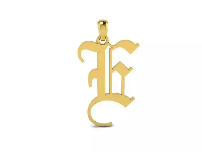 Olde English Pendant Letter E 3D print model Olde English Pendant Letter E 3D print model