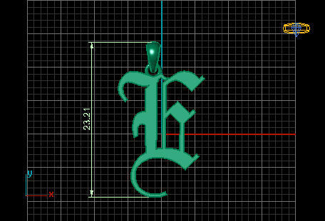 Olde English Pendant Letter E 3D print model_4