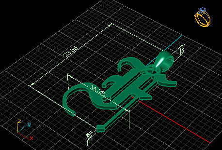 Olde English Pendant Letter F 3D print model_7