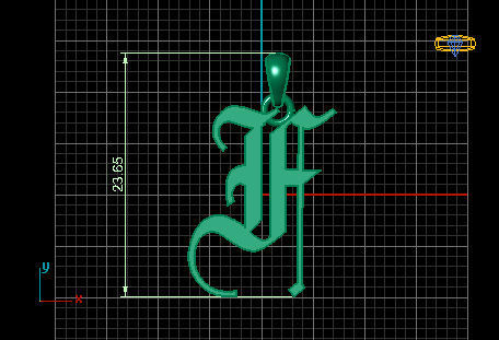Olde English Pendant Letter F 3D print model_4