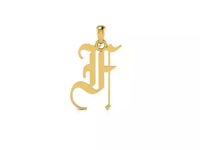 Olde English Pendant Letter F 3D print model