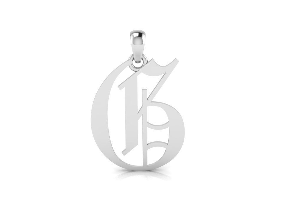 Olde English Pendant Letter G 3D print model_1