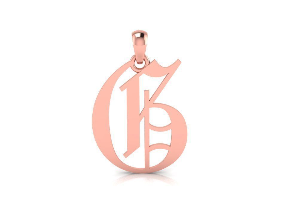 Olde English Pendant Letter G 3D print model_2