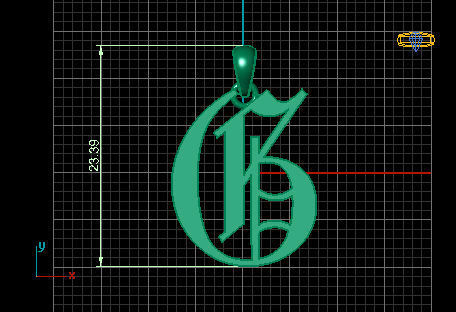 Olde English Pendant Letter G 3D print model_4