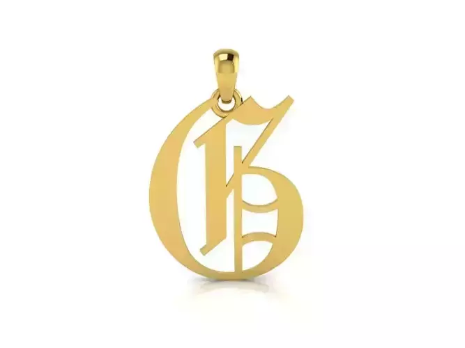 Olde English Pendant Letter G 3D print model Olde English Pendant Letter G 3D print model