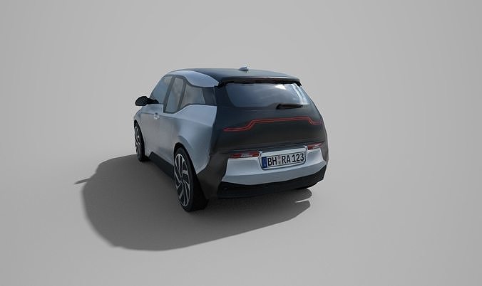 Generic City Car Low-poly 3D model 6