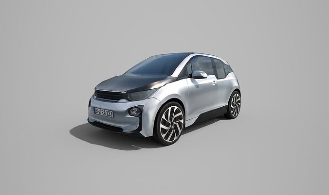Generic City Car Low-poly 3D model 4