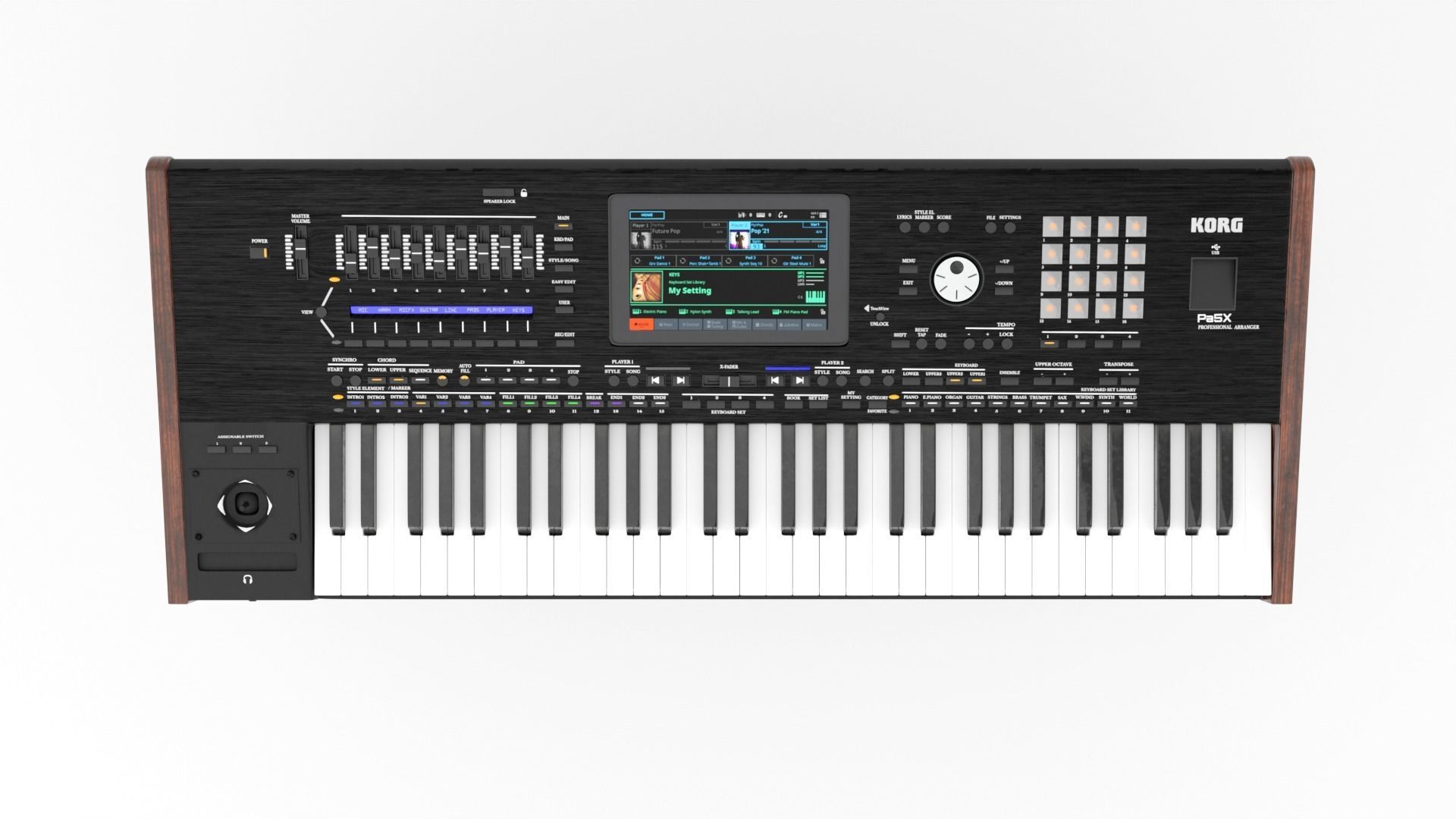 KORG PA5X KEYBOARD PBR 3D MODEL Low-poly 3D model_3