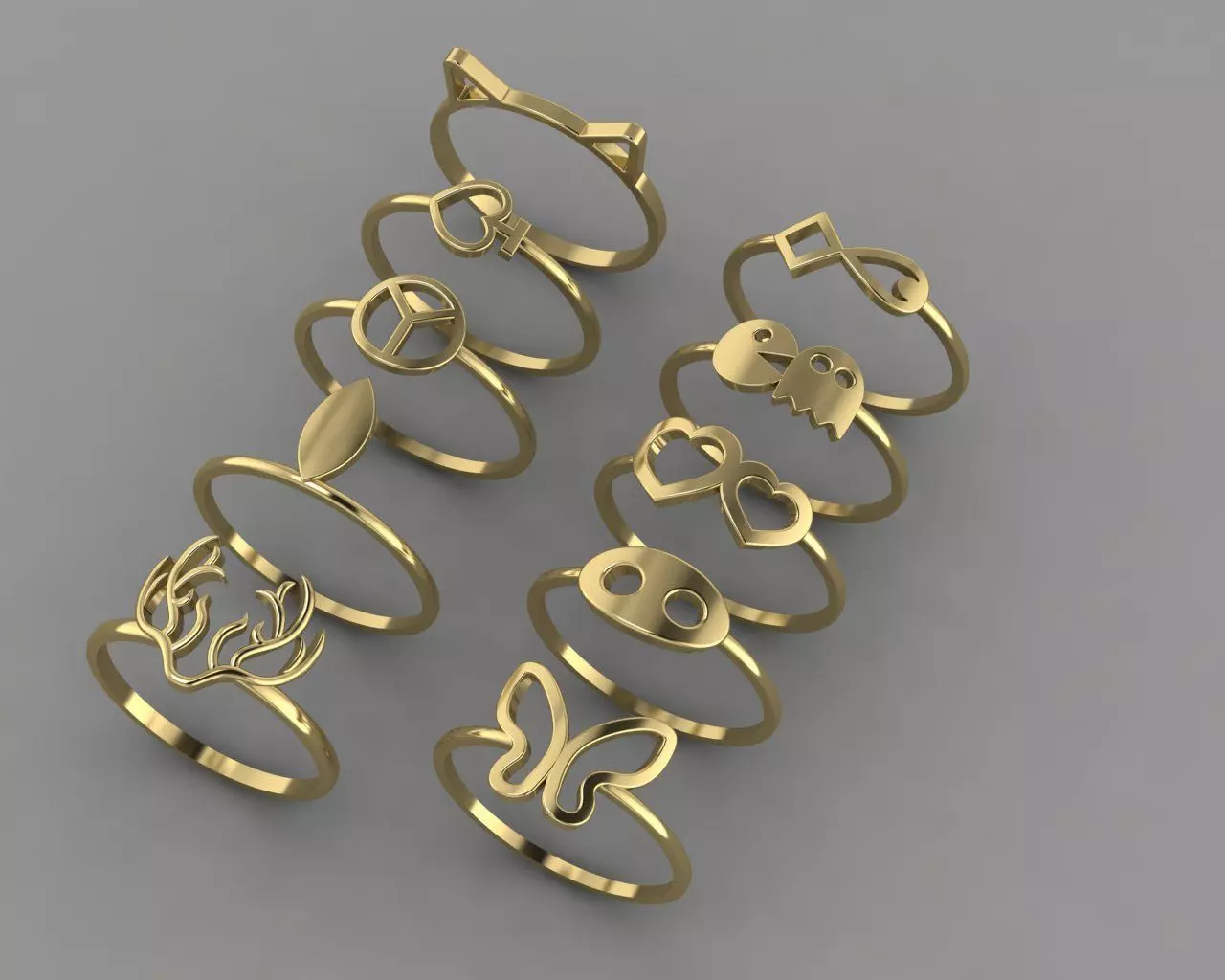 10 Light Wt Rings Printable 3d model 3D print model_0