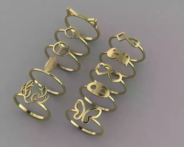 10 Light Wt Rings Printable 3d model