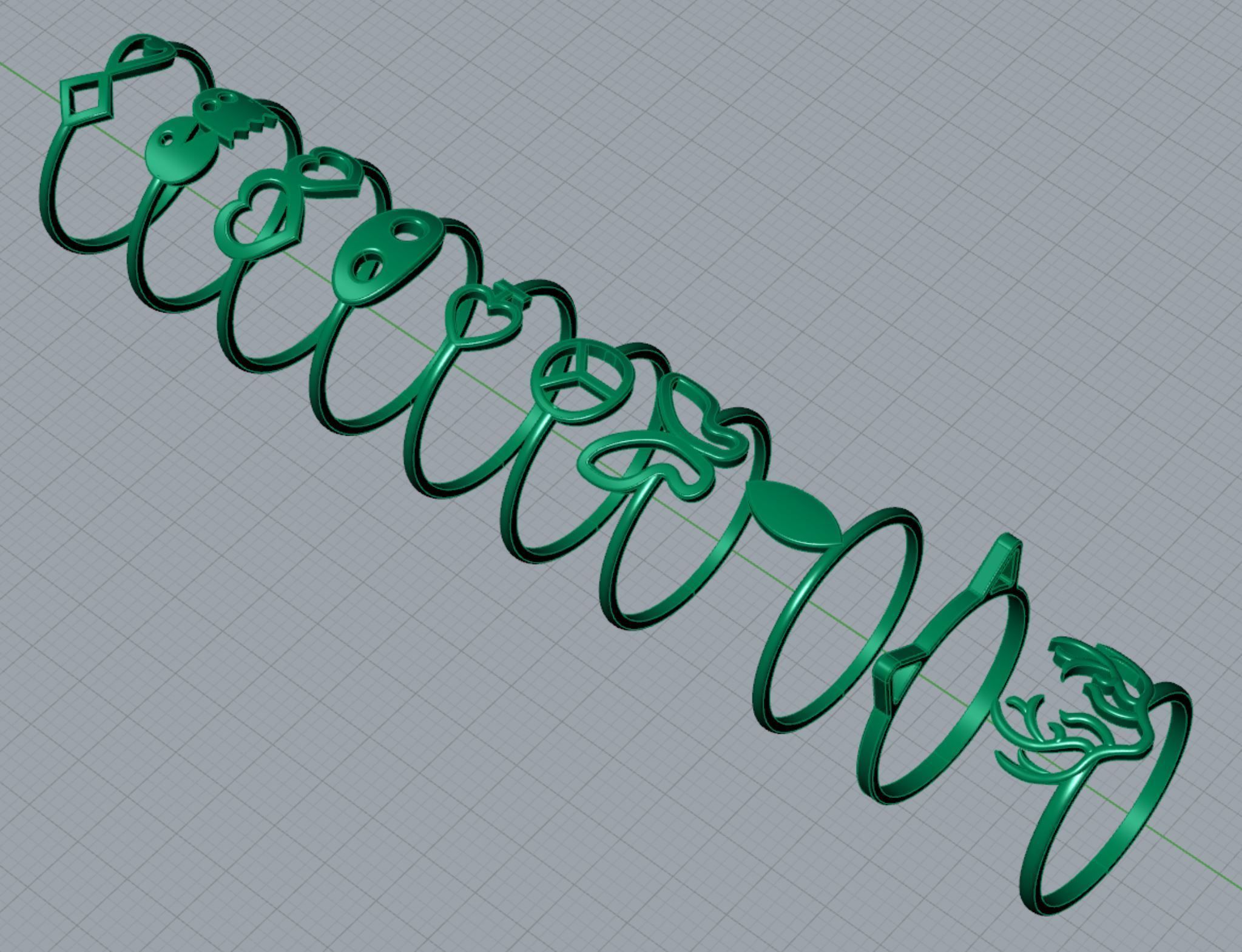 10 Light Wt Rings Printable 3d model 3D print model_2