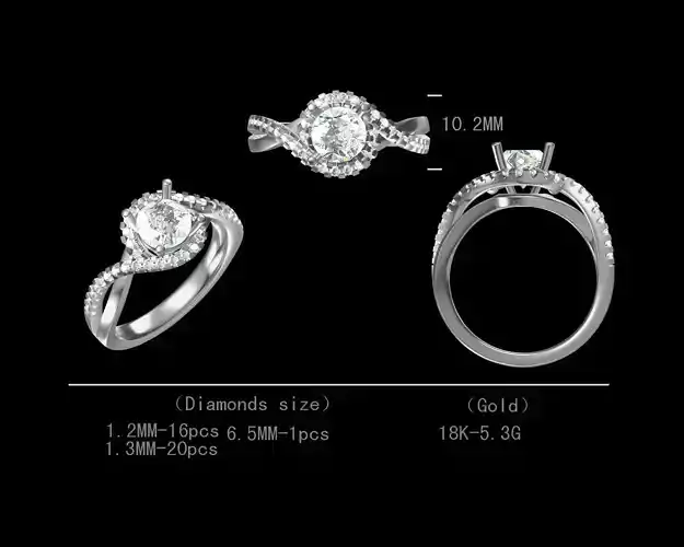 Engagement diamond ring for women 3D model