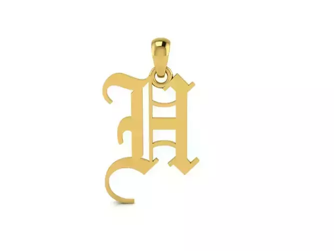Olde English Pendant Letter H