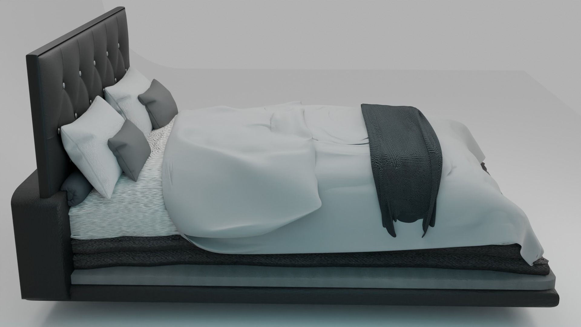 Modern bed For interior 3D model 3D model_4