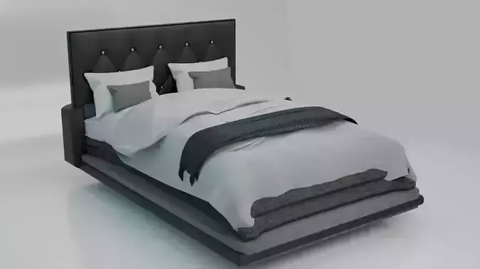 Modern bed For interior 3D model